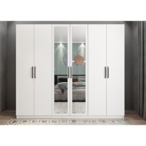 Bar 6 Kapaklı Gardırop Beyaz G.a.b_1_208cm 208 cm