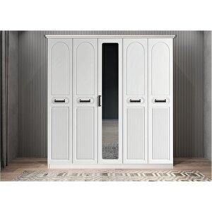Bar Membran Beş Kapaklı Gardırop Beyaz G.b.m.l_1_175cm 175 cm