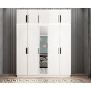 Harika Beş Kapaklı Gardırop Beyaz G.b.h_1_175cm 175 cm