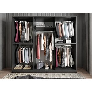 Bar 6 Kapaklı Gardırop Antrasit G.a.b_2_270cm 270 cm