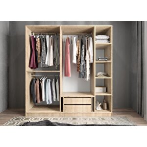 Bar Beş Kapaklı Gardırop Meşe G.b.b_4_150cm 150 cm