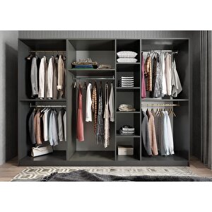 Eko Yedi Kapaklı Gardırop Antrasit&beyaz  G.y.e_6_315cm 315 cm