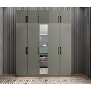 Harika Beş Kapaklı Gardırop Antrasit G.b.h_2_175cm 175 cm