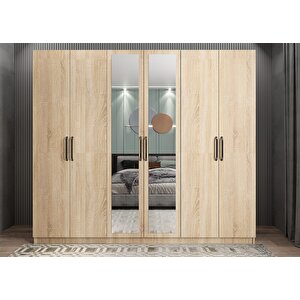 Bar 6 Kapaklı Gardırop Meşe G.a.b_4_208cm 208 cm
