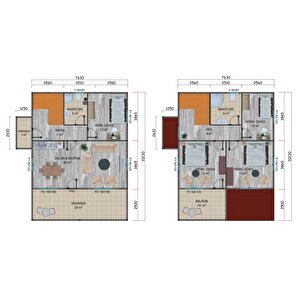 149 M2 Çift Katlı Prefabrik Ev