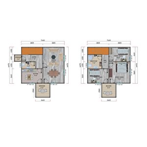 114 M2 Çift Katlı Prefabrik Ev