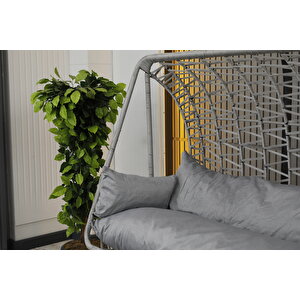 İki̇li̇ Makrome Salincak Gri