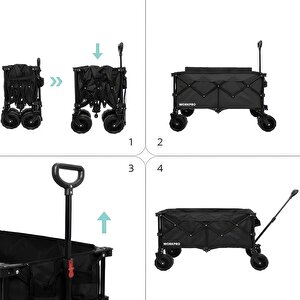 Workpro Wp285016 100kg 4 Tekerli Katlanabilir Ağır Hizmet Taşıma Arabası / Plaj Arabası