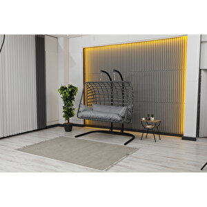 İki̇li̇ Rattan Salincak Antrasit