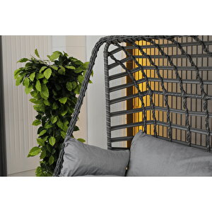 İki̇li̇ Rattan Salincak Antrasit
