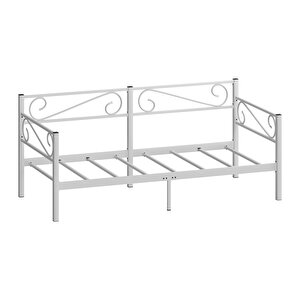 Luna Daybed Metal Karyola – Beyaz Ölçü Seçenekli | Yan & Arka Ferforce Destekli