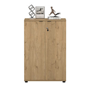 Rio 3 Raflı Kapaklı Kitaplık - Florida Meşe 72x109x34 Cm