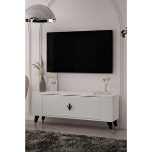 Tv1351ct Retro-32 Tv Sehpasi BEYAZ-SİYAH-GÜMÜŞ Beyaz-Gümüş