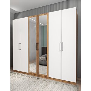 Bar 6 Kapaklı Gardırop Ceviz&beyaz G.a.b_10_180cm 180 cm
