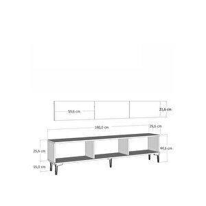 1344tv180-1dd Tv Sehpasi BEYAZ-GÜMÜŞ