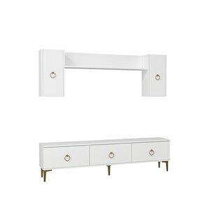 1347tv180-1dd Tv Sehpasi,tv Üni̇tesi̇ BEYAZ-ALTIN