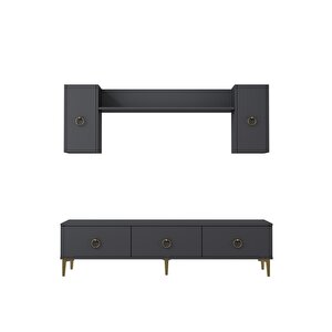 1347tv180-1ct Tv Sehpasi,tv Üni̇tesi̇ ANTRASİT-ALTIN Antrasit