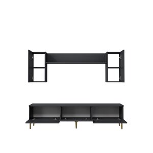 1347tv180-1ct Tv Sehpasi,tv Üni̇tesi̇ ANTRASİT-ALTIN