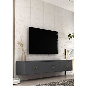1345tv180-1dd Duvara Montaj Tv Sehpasi ANTRASİT-ALTIN Antrasit