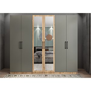 Bar 6 Kapaklı Gardırop Çam&antrasit G.a.b_8_180cm 180 cm