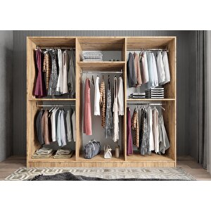 Bar 6 Kapaklı Gardırop Çam&antrasit G.a.b_8_180cm 180 cm