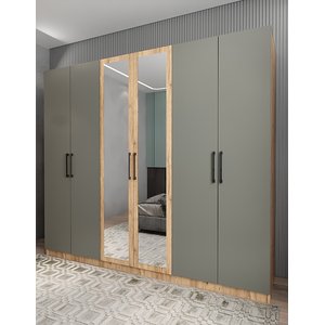 Bar 6 Kapaklı Gardırop Çam&antrasit G.a.b_8_208cm 208 cm