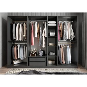 Eko Bar Yedi Kapaklı Gardırop Antrasit G.y.b.e_2_245cm 245 cm