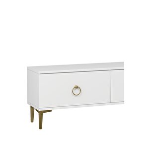 1348tv180-1ct Duvara Montaj Tv Sehpasi,tv Üni̇tesi̇ BEYAZ-ALTIN