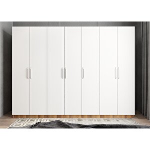 Eko Yedi Kapaklı Gardırop Ceviz&beyaz  G.y.e_10_315cm 315 cm