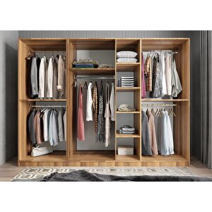 Eko Yedi Kapaklı Gardırop Ceviz&beyaz  G.y.e_10_315cm 315 cm