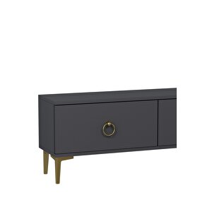 1348tv180-1ct Duvara Montaj Tv Sehpasi,tv Üni̇tesi̇ ANTRASİT-ALTIN