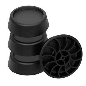 4 Adet Siyah Eşya Çamaşır Bulaşık Makinası Buzdolabı Yükseltici Titreşim Ayağı Altlığı Ayaklığı Gürültü Önleyici