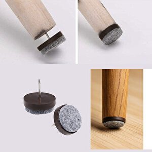 Çivili Keçeli Plastik Poligrit (50 Adet) Mobilya Masa Sandalye Parke Laminat Zemin Koruyucu Pabuç