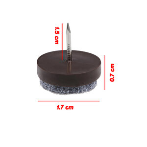 Çivili Keçeli Plastik Poligrit (50 Adet) Mobilya Masa Sandalye Parke Laminat Zemin Koruyucu Pabuç