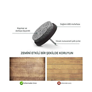 Çivili Keçeli Plastik Poligrit (50 Adet) Mobilya Masa Sandalye Parke Laminat Zemin Koruyucu Pabuç