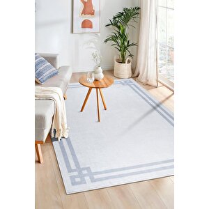 Bianca Eco Dijital Baskı Makinada Yıkanabilir Kaymaz Taban Dekoratif Halı Gri 21283 120x180 cm
