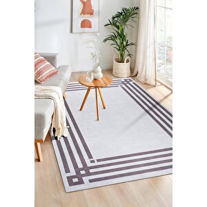 Bianca Eco Dijital Baskı Makinada Yıkanabilir Kaymaz Taban Dekoratif Halı Kahverengi 21531 200x290 cm