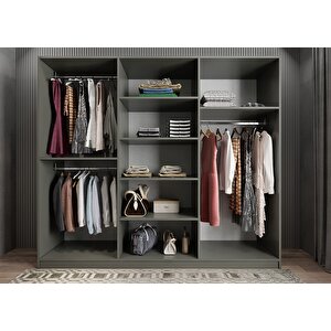 Eko Life 6 Kapaklı Gardırop Antrasit G.a.l.e_2_240cm 240 cm