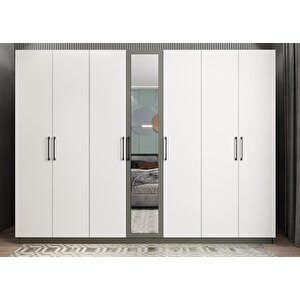 Bar Yedi Kapaklı Gardırop Antrasit&beyaz G.y.b_6_315cm 315 cm