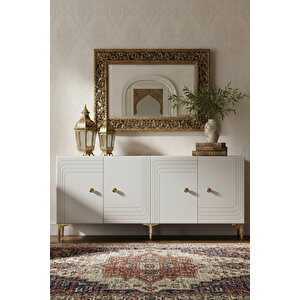 Ka1805bg Lessi̇180 Konsol, Kahve Köşesi̇ Ve Tv Sehpasi Beyaz-gold 180cm Beyaz gold