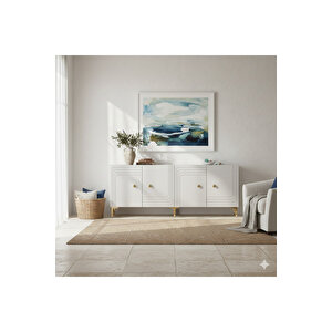 Ka1805bg Lessi̇180 Konsol, Kahve Köşesi̇ Ve Tv Sehpasi Beyaz-gold 180cm Beyaz gold