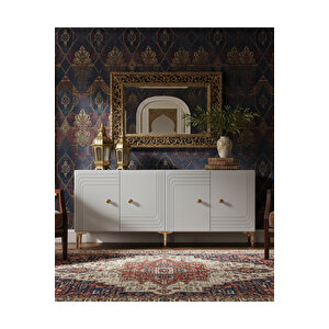 Ka1805bg Lessi̇180 Konsol, Kahve Köşesi̇ Ve Tv Sehpasi Beyaz-gold 180cm