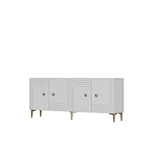 Ka1805bg Lessi̇180 Konsol, Kahve Köşesi̇ Ve Tv Sehpasi Beyaz-gold 180cm