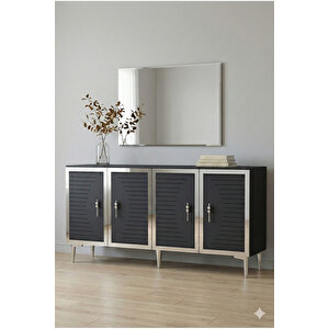 Ka1508as Tuna150 Konsol, Kahve Köşesi̇ Ve Tv Sehpasi Antrasi̇t-silver 150cm Antrasit Gümüş