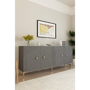 Ka1805ag Lessi̇180 Konsol, Kahve Köşesi̇ Ve Tv Sehpasi Antrasi̇t-gold 180cm Antrasit Gold