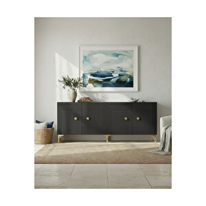 Ka1805ag Lessi̇180 Konsol, Kahve Köşesi̇ Ve Tv Sehpasi Antrasi̇t-gold 180cm