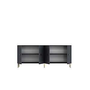 Ka1805ag Lessi̇180 Konsol, Kahve Köşesi̇ Ve Tv Sehpasi Antrasi̇t-gold 180cm