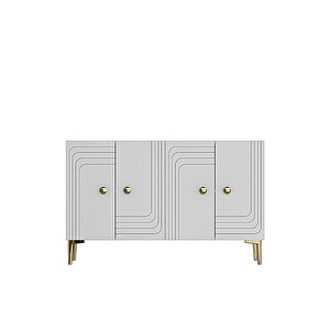 Ka1209bg Lessi̇120 Konsol, Kahve Köşesi̇ Ve Tv Sehpasi Beyaz-gold 120cm