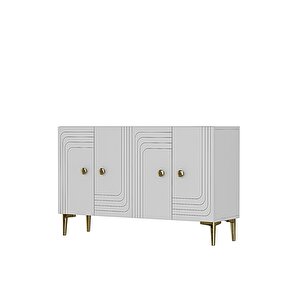 Ka1209bg Lessi̇120 Konsol, Kahve Köşesi̇ Ve Tv Sehpasi Beyaz-gold 120cm