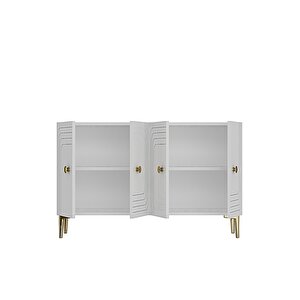 Ka1209bg Lessi̇120 Konsol, Kahve Köşesi̇ Ve Tv Sehpasi Beyaz-gold 120cm